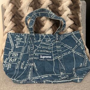 Supreme Blue Denim Tote Bag